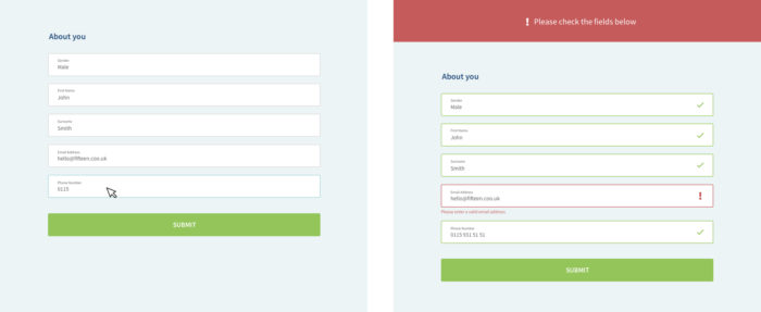 Inline Validation Examples