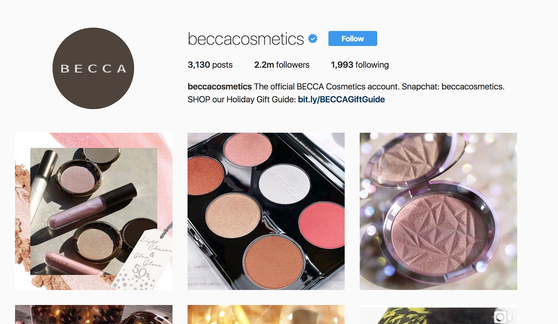 Becca Cosmetics Instagram