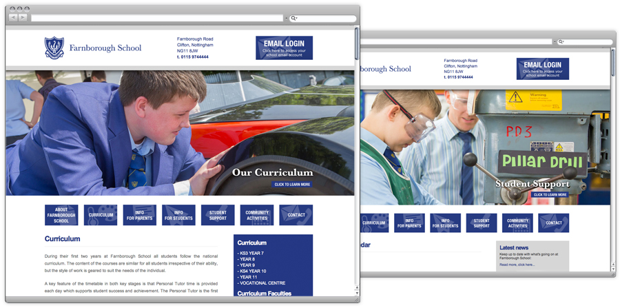 farnborough school web design nottingham