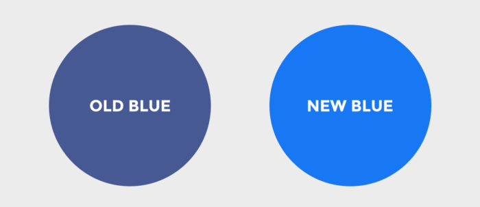 Facebook Logo - Old Blue vs New Blue