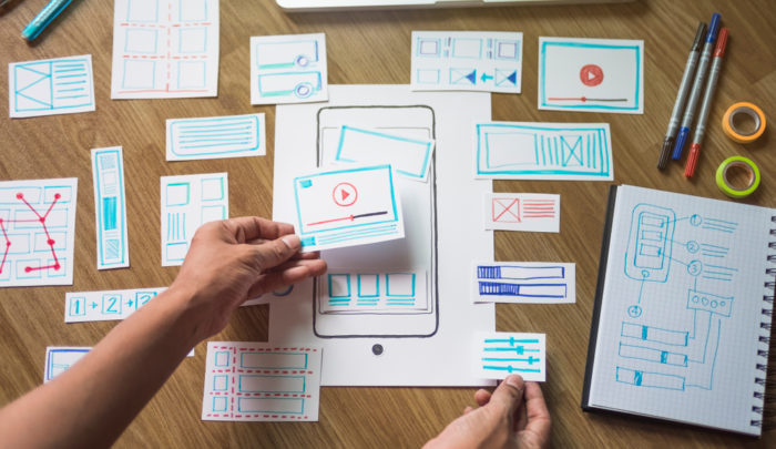 Various elements on mobile wireframe